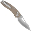 Kubey Caiman Knife Tan G10, Satin San Mai M2 by Maksim Epifantsev (KU421D)