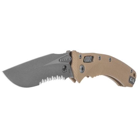 Microtech Amphibian Ram-Lok S/E Knife Fluted Tan G-10, Apocalyptic P/S M390MK by Tony Marfione (137RL-11APFLGTTA)
