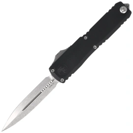 Microtech UTX-70 Gen IV D/E OTF Knife Black Aluminum, Stonewashed M390MK by Tony Marfione (11474-10)