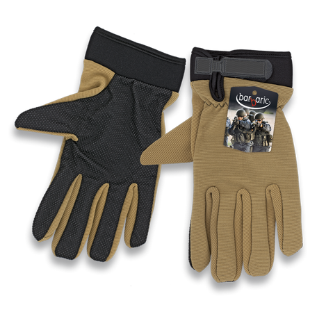 Rękawiczki Barbaric Velcro/Anti-Slip Adjustment Coyote Polyester (30594-CO)
