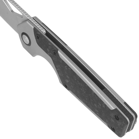 Kizer Serpentine Knife Silver Titanium / Black Carbon Fiber, Satin Elmax by Jonathan Styles (Ki3759FDA1)