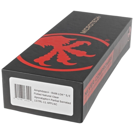 Nóż składany Microtech Amphibian Ram-Lok S/E Fluted Natural Clear Aluminium, Apocalyptic P/S M390MK by Tony Marfione (137RL-11APFLNC)