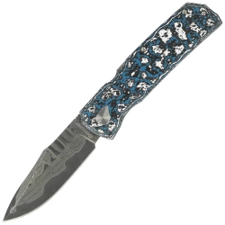 Nóż składany Maserin Power 502/DM Frost Fat Carbon, MagnaCut Damascus by Sergio Consoli