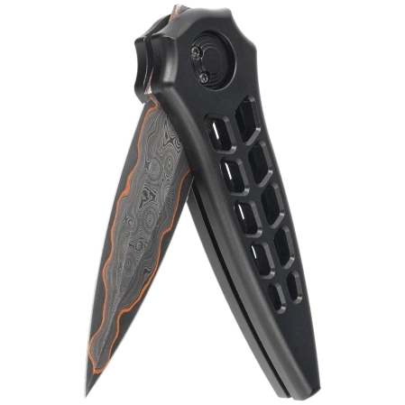 Nóż grawitacyjny Paragon Warlock Enchanted 6061 Custom Model 7 Black Aluminium, Damsacus Baker Forge Raindrop Gomai Copper Shim 80CRV (ENCHA-B-BFD)