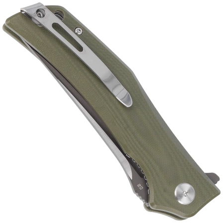 Bestech Scimitar Army Green G10, Gray/Satin D2 Knife (BG05B-2)