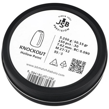 JSB Slug KnockOut .30 / 7.62 mm, 3.25 g, 150 pcs (546130-150)