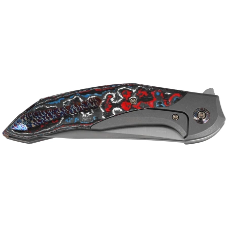 Nóż składany WE Knife Merata LE No 245/310 Titanium / Nebula Fat Carbon Fiber, Hand Rubbed Satin CPM 20CV by Anton Tkachenko (WE22008B-2)