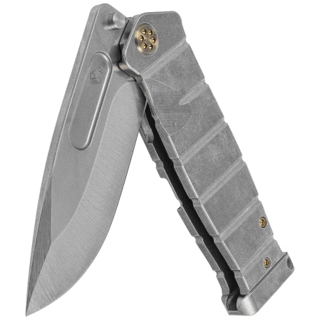 Nóż składany Medford USMC FF Tumbled Titanium, Bronze HW, Std Clip, Tumbled S90V by Greg Medford (MK2044TQ-01TM-TSCS-PT)
