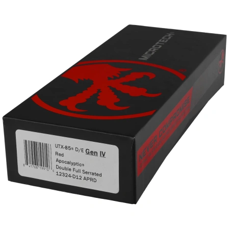 Microtech UTX-85 Gen IV D/E OTF Knife Red Aluminum, Apocalyptic F/S M390MK by Tony Marfione (12324-D12APRD)