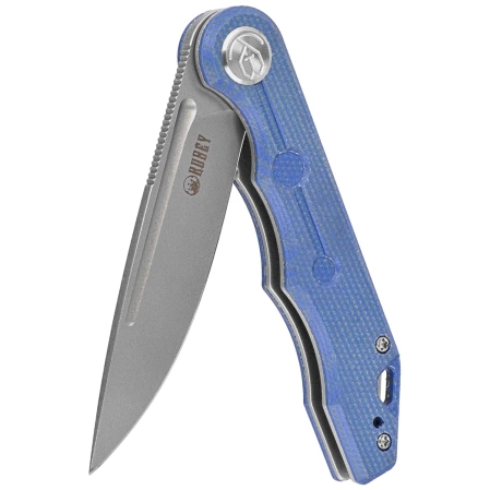 Kubey Knife Mizo Blue Micarta, Bead Blasted AUS-10 by Tiguass (KU312O)