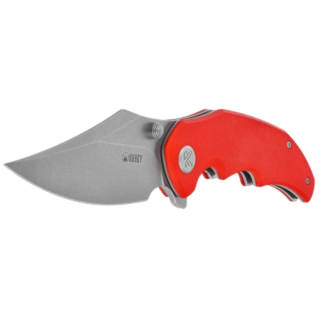 Kubey Ceto Knife Red G10, Beadblasted 14C28N by MUZI Design (KU181H)