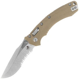 Microtech Amphibian Ram-Lok S/E Knife Fluted Tan G-10, Stonewashed P/S M390MK by Tony Marfione (137RL-11FLGTTA)