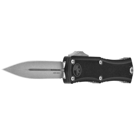 Nóż automatyczny OTF Microtech Hera II Mini D/E Black Aluminium, Stonewashed M390MK by Tony Marfione (1702M-10)