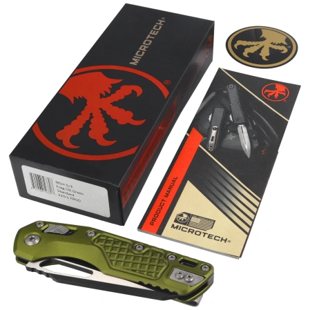 Microtech MSI S/E Knife OD Green Frag Aluminum, Black M390MK by Tony Marfione (210-1FROD)