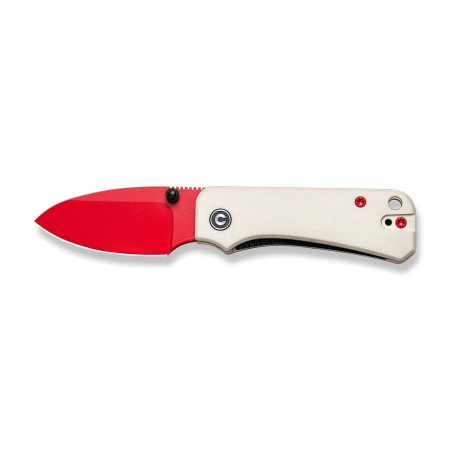 Civivi Knife Baby Banter Ivory G10, Red Painted Nitro-V by Ben Petersen (C19068S-7)