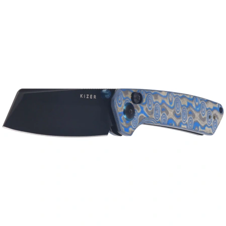Kizer Madrac Knife Vortex Micarta, Black Stonewashed Nitro-V by Matteo Pignatelli (V3693A4)