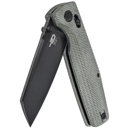 Nóż składany Bestech Slasher Green Micarta, Black Stonewashed D2 (BG56B-2)