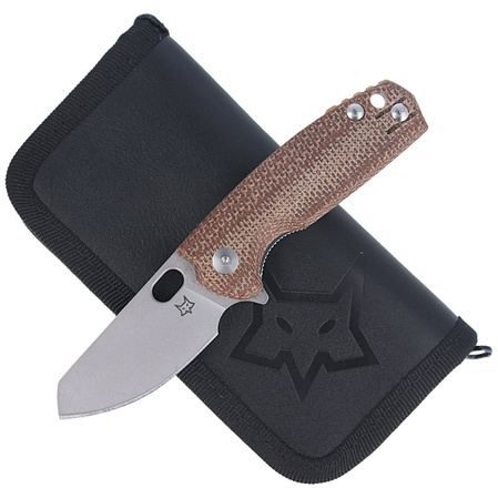 Nóż składany Fox Baby Core Natural Micarta, Stonewashed M390 by Jesper Voxnæs (FX-608 MC)