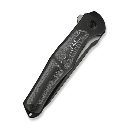 WeKnife 702XI LE No 087/150 Black Integral Titanium/Aluminum Foil Carbon Fiber, Black Stonewashed M390 (WE07B-2)