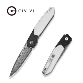 Nóż składany Civivi Brr15 Black / White G10, Damascus (C25063-DS1)
