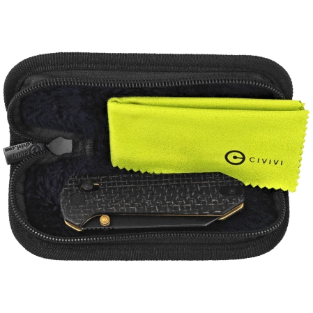 Civivi Yonder Knife Black Burlap Micarta, Black Stonewashed 14C28N by Zac Whitmore (C23073B-2)