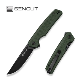 Nóż składany Sencut Stria Green Canvas Micarta, Black D2 (S25112-2)