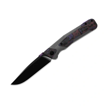 Kizer Sable Chief Knife Dark Gray Titanium / Purple Haze Fat Carbon, Polished DLC Ultra K390 by Jonathan Styles (Ki3745A2)