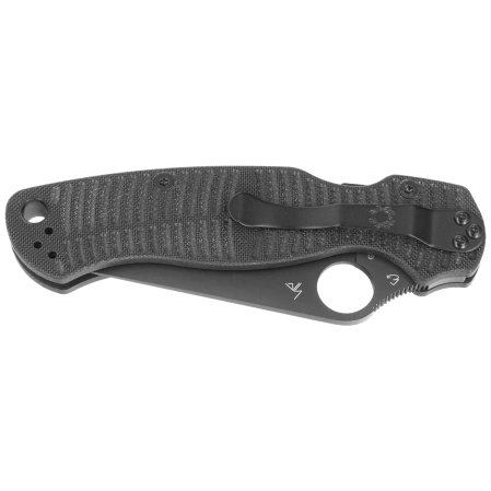 Spyderco Para Military 2 Salt Black G10, Black DLC CPM MagnaCut by Sal, Eric Glesser (C81GMCBKP2)