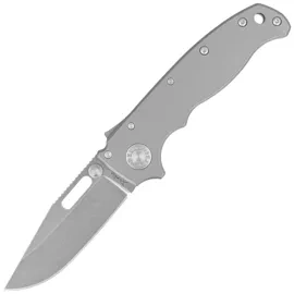 Demko AD20.5 Clip Point Knife Gray Titanium, Stonewashed CPM 20CV by Andrew Demko (205-20CV-TI-CP)