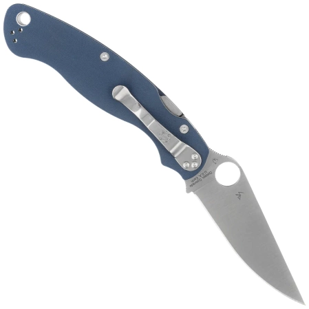 Spyderco Military 2 Knife Cobalt Blue G10, Satin CPM SPY27 by Sal, Eric Glesser (C36GPCBL2)