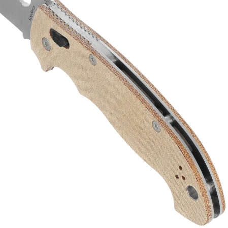 Spyderco Manix 2 XL Knife Brown Canvas Micarta, Satin CPM Cru-Wear by Eric Glesser (C95MPCW2)