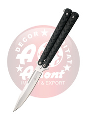 Nóż motylkowy Third Decor Habitat Balisong Black Aluminium, Satin 420 (TH-K2449)