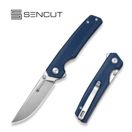 Sencut Stria Knife Blue Canvas Micarta, Satin D2 (S25112-3)