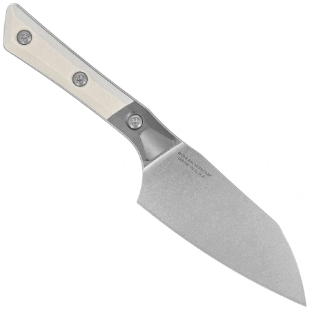 Microtech Santoku 4.2'' Kitchen Knife Titanium Bolster/Ivory G10, Stonewashed M390MK (3300B-10IV)