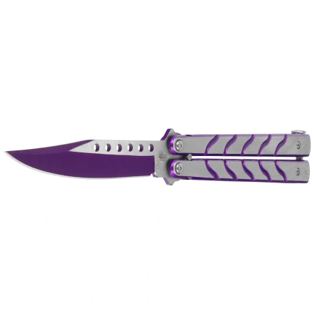 Martinez Albainox Balisong Knife Purple/Brushed Steel, Purple 3Cr13Mov (02158)