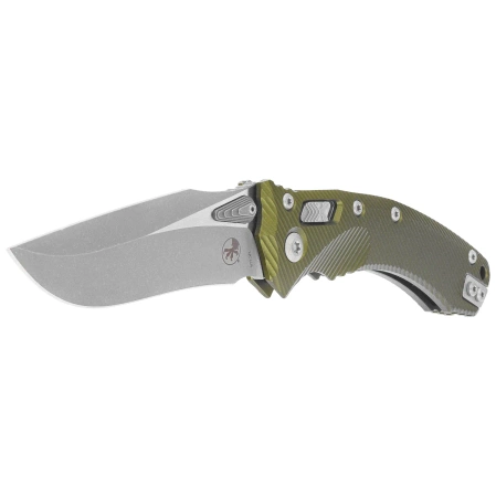 Nóż składany Microtech Amphibian Ram-Lok Fluted OD Green Aluminum , Apocalyptic M390MK by Tony Marfione (137RL-10APFLOD)