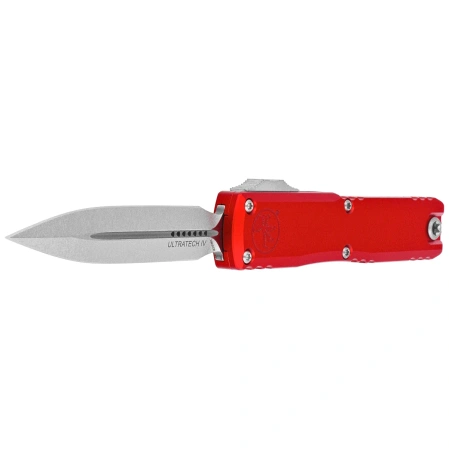 Nóż automatyczny OTF Microtech Ultratech Gen IV D/E Red Aluminium, Stonewashed M390MK by Tony Marfione (11224-10RD)