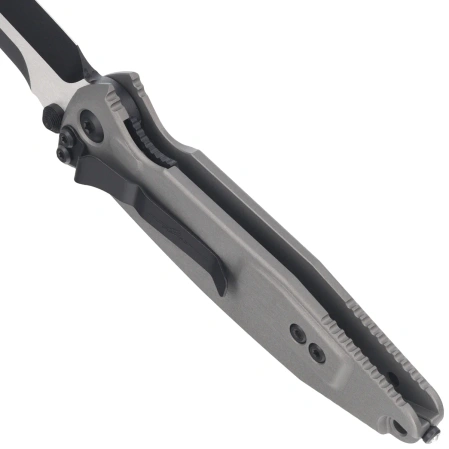 Nóż składany Microtech Socom Elite S/E-M Spike Grind Signature Natural Clear Aluminium, Black M390MK by Tony Marfione (160-1NCSS)