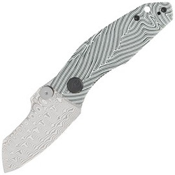 Nóż składany Kubey Knife Monsterdog White/Green G10, Damascus by Dmitry Osarenko (KU337E)