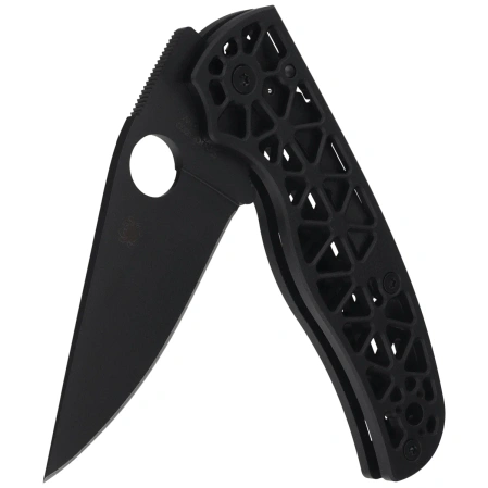 Spyderco Edgerati Knife Black Aluminum, Black DLC CPM S30V by Sal Glesser (C266BKALBKP)