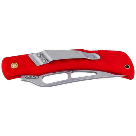 Nóż składany Mikov Crocodile Clip Point Red ABS, Mirror, Klips (243-NH-1/A CLIP/RED)