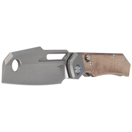Bestech Nyrrdreki Knife Titanium/Natural Canvas Micarta, Stonewashed M390 by Fabian Hobbelen (BT2607A)