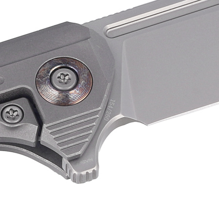 WE Knife Reiver LE No 154/260 Gray Titanium, Silver Bead Blasted CPM S35VN (WE16020-1)