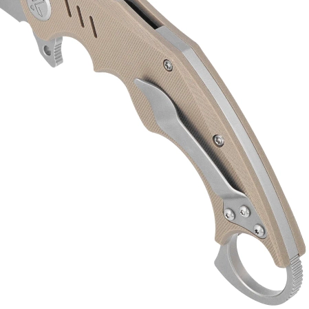 Kubey Wrath Knife Tan G10, Beadblasted 14C28N by MUZI Design (KU261C)