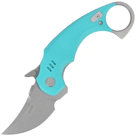Kubey Jaw Pikal Knife Light Blue G10, Beadblasted 14C28N by MUZI Design (KU440B)