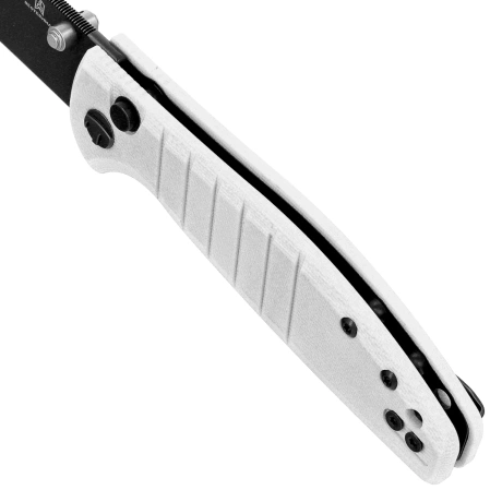 Bestechman Goodboy Jr. Knife White G10, Black PVD D2 by Keanu Alfaro (BMK10I)