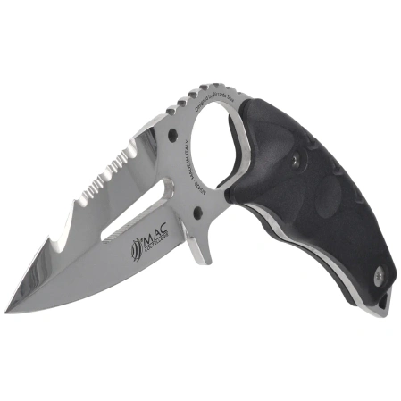 MAC Coltellerie Gunslinger Scuba Diving Knife Black FRN, Satin 420 by Riccardo Silva (MC GLRSA.N)