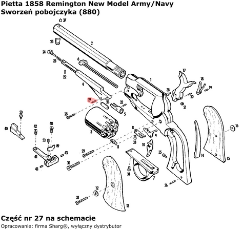 Sworzeń pobojczyka Pietta 1858 Remington New Model Army (880)