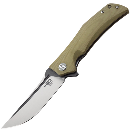 Bestech Scimitar Beige G10, Gray/Satin D2 Knife (BG05C-2)