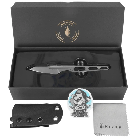 Kizer SCUTTLER Knife Stonewashed D2 by Maciej Torbé (1058A1)